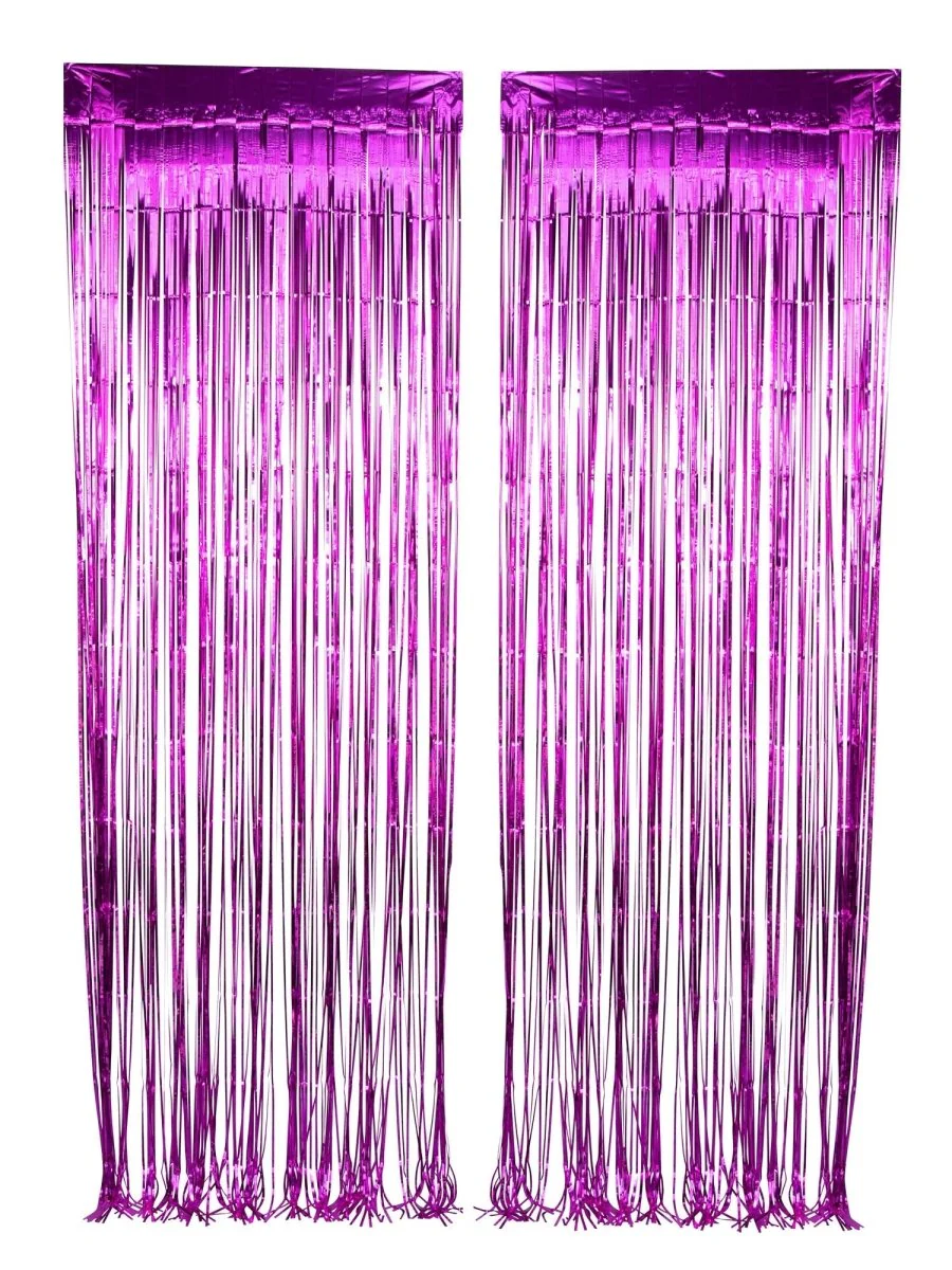 Purple Foil Fringe Curtain, 2 Count