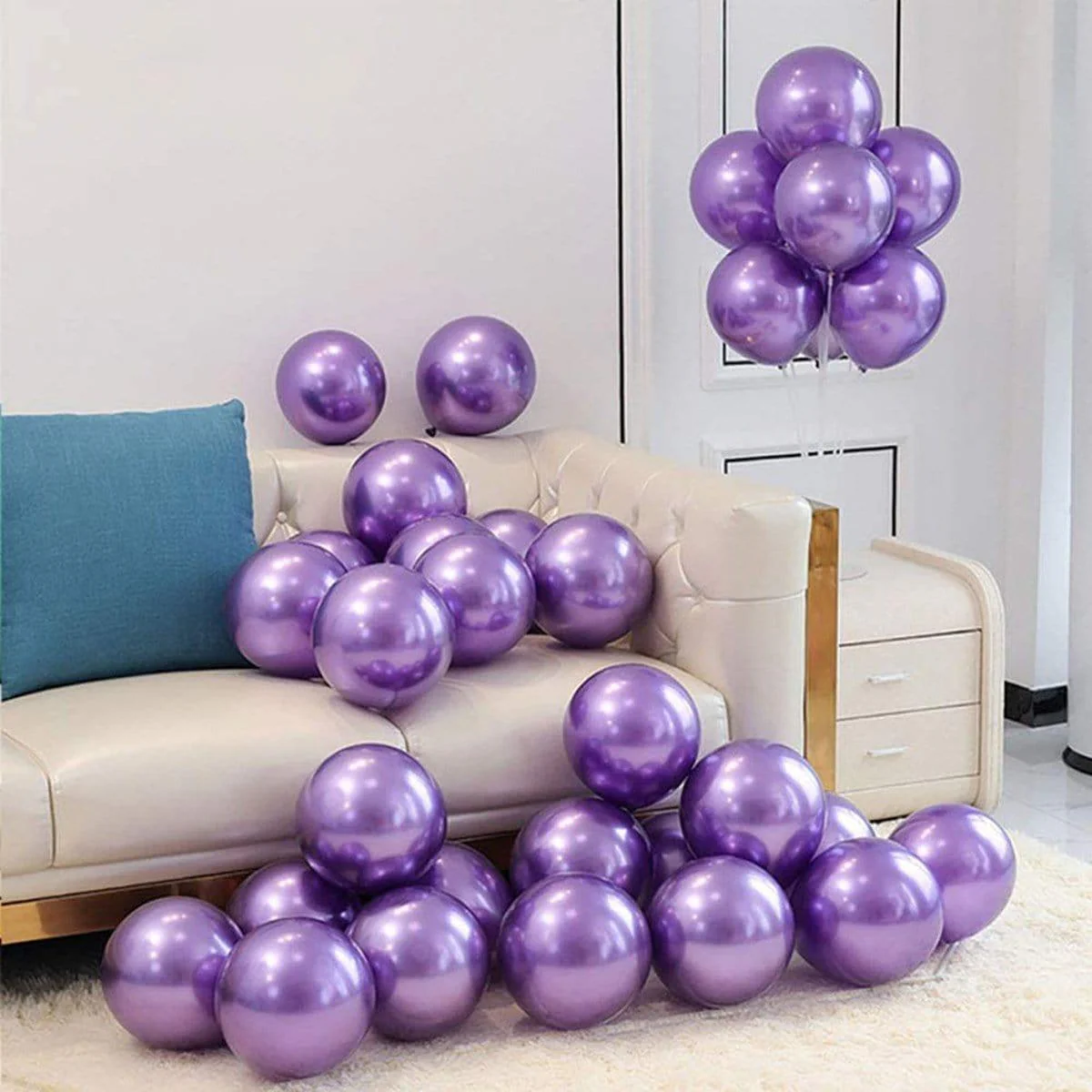 Purple Latex Balloon 5 Inches, Chrome Collection, 100 Count - Image 3