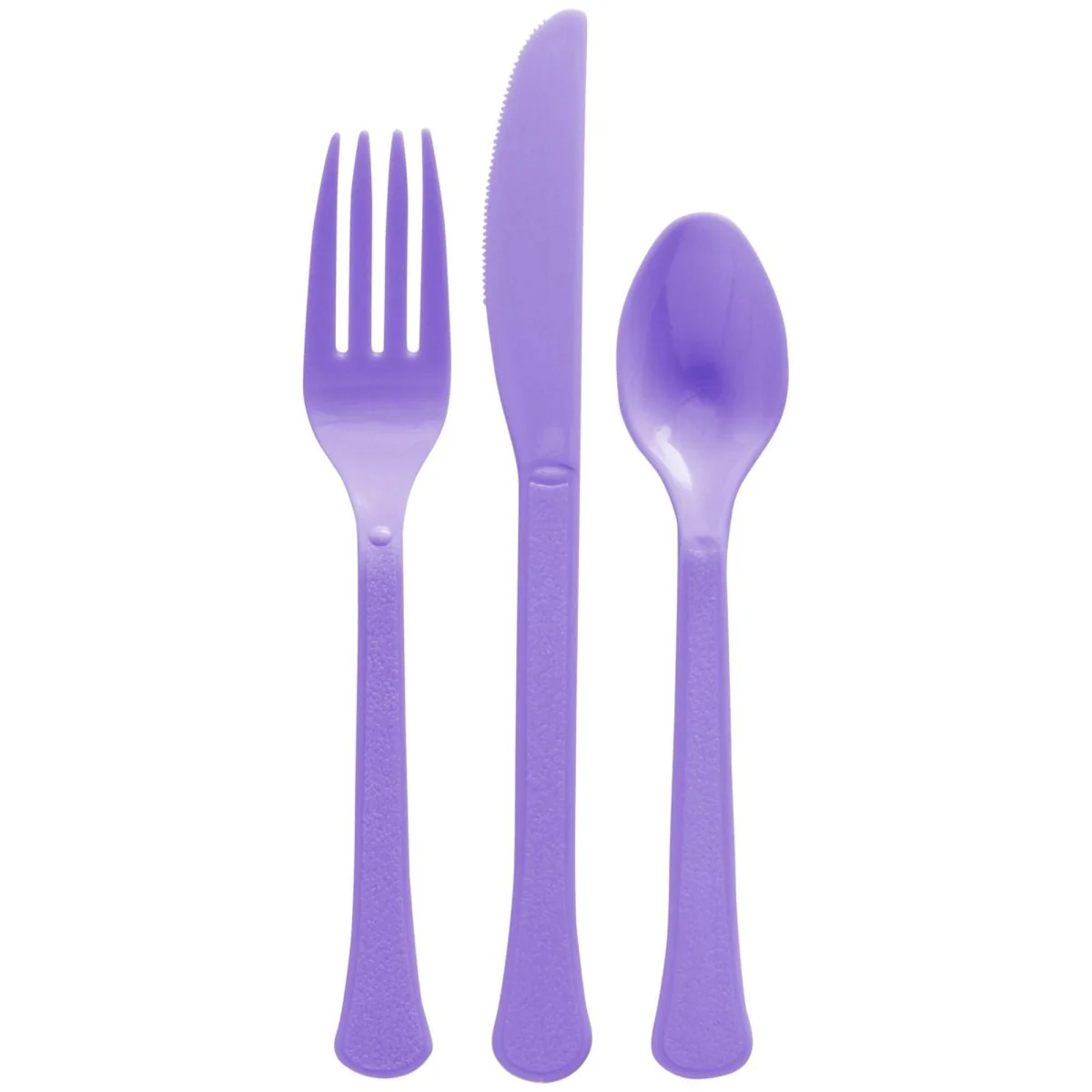 New Purple Plastic Assorted Cutlery, 24 Count