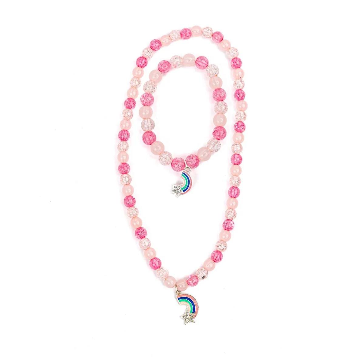 Rainbow Necklace and Bracelet Set for Kids