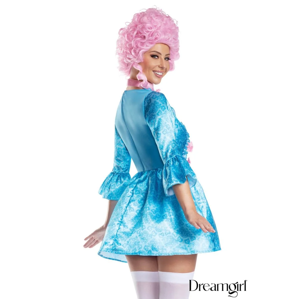 Queen Marie Costume for Adults, Blue Dress - Image 3