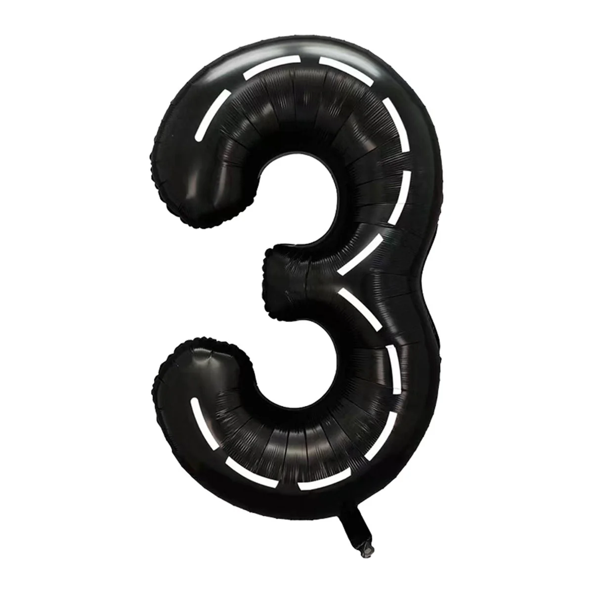 Race Champion Black Number 3 Supershape Foil Balloon, 40 Inches, 1 Count