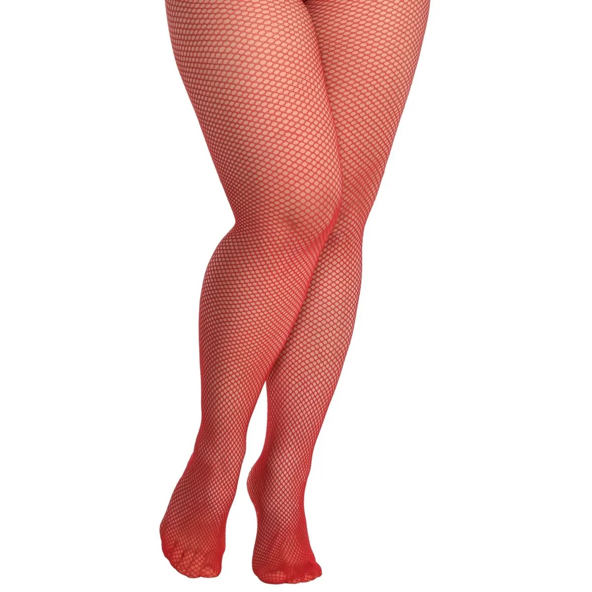 Red Plus Size Fishnet Stocking for Adults