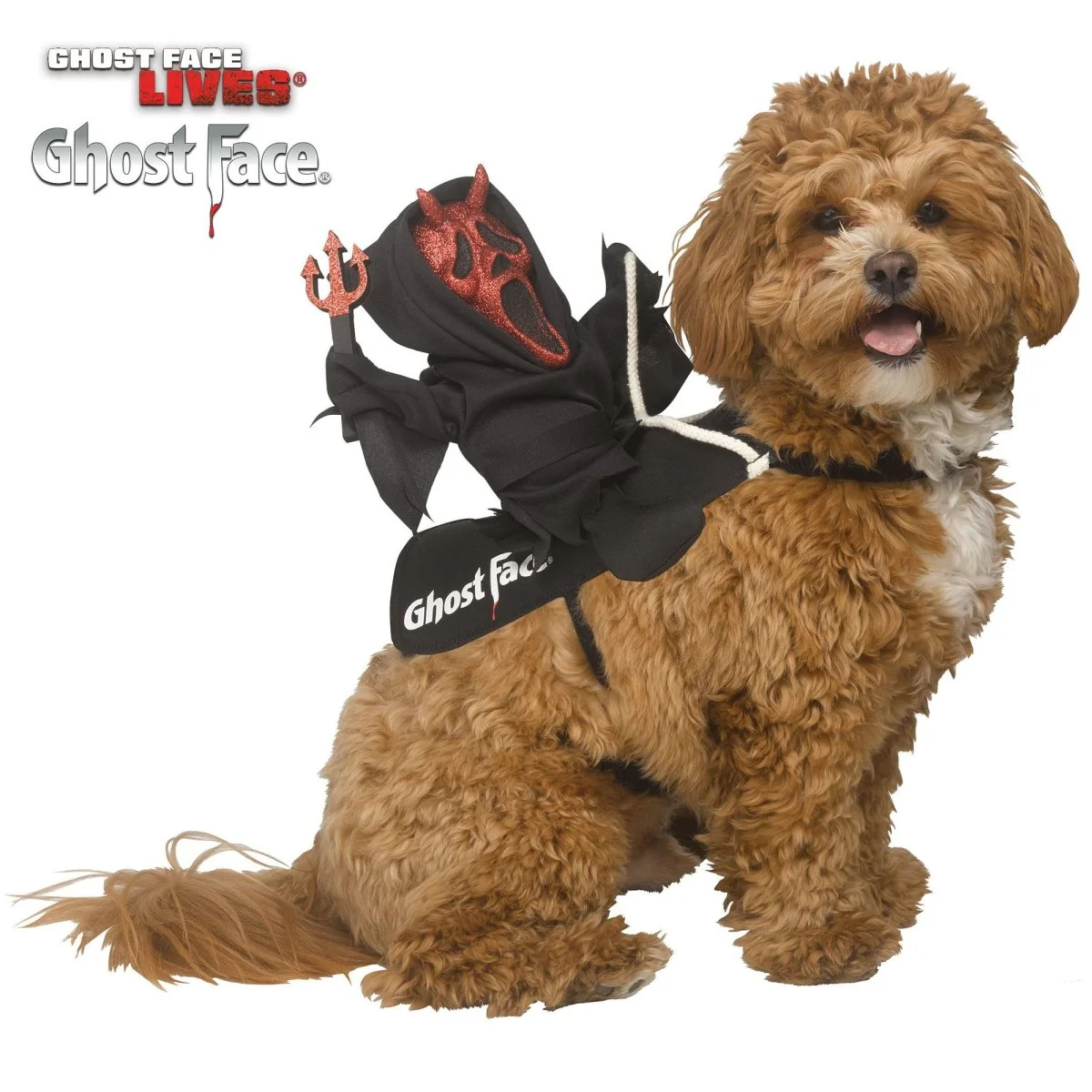 Red Ghost Face Rider Costume for Pets, Scream