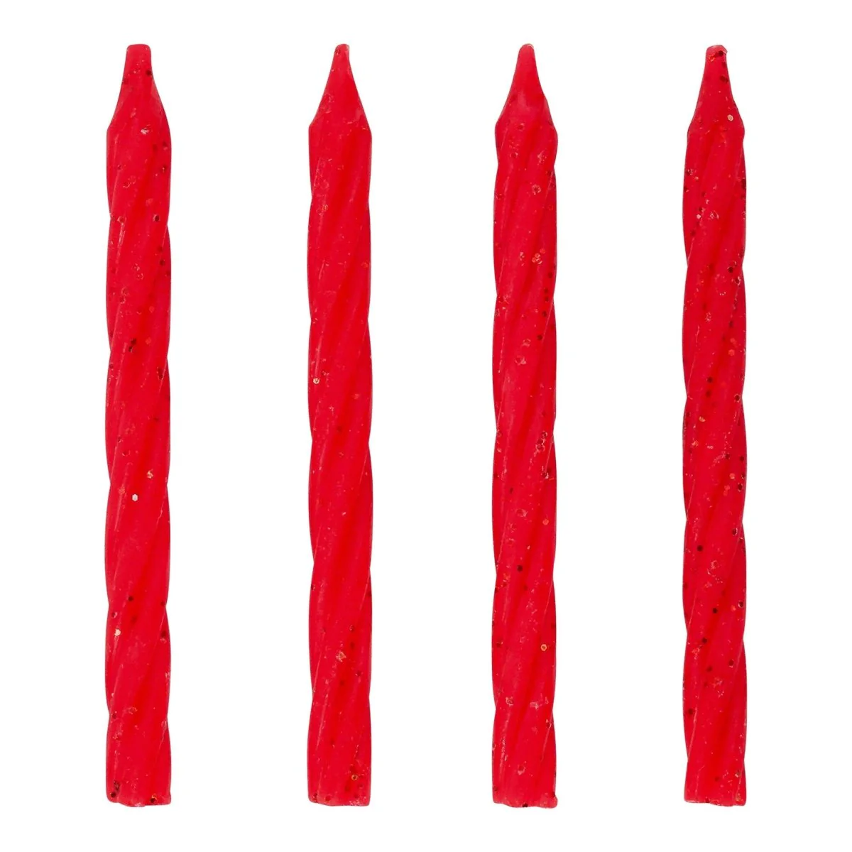 Red Glitter Spiral Cake Candles, 24 Count - Image 2