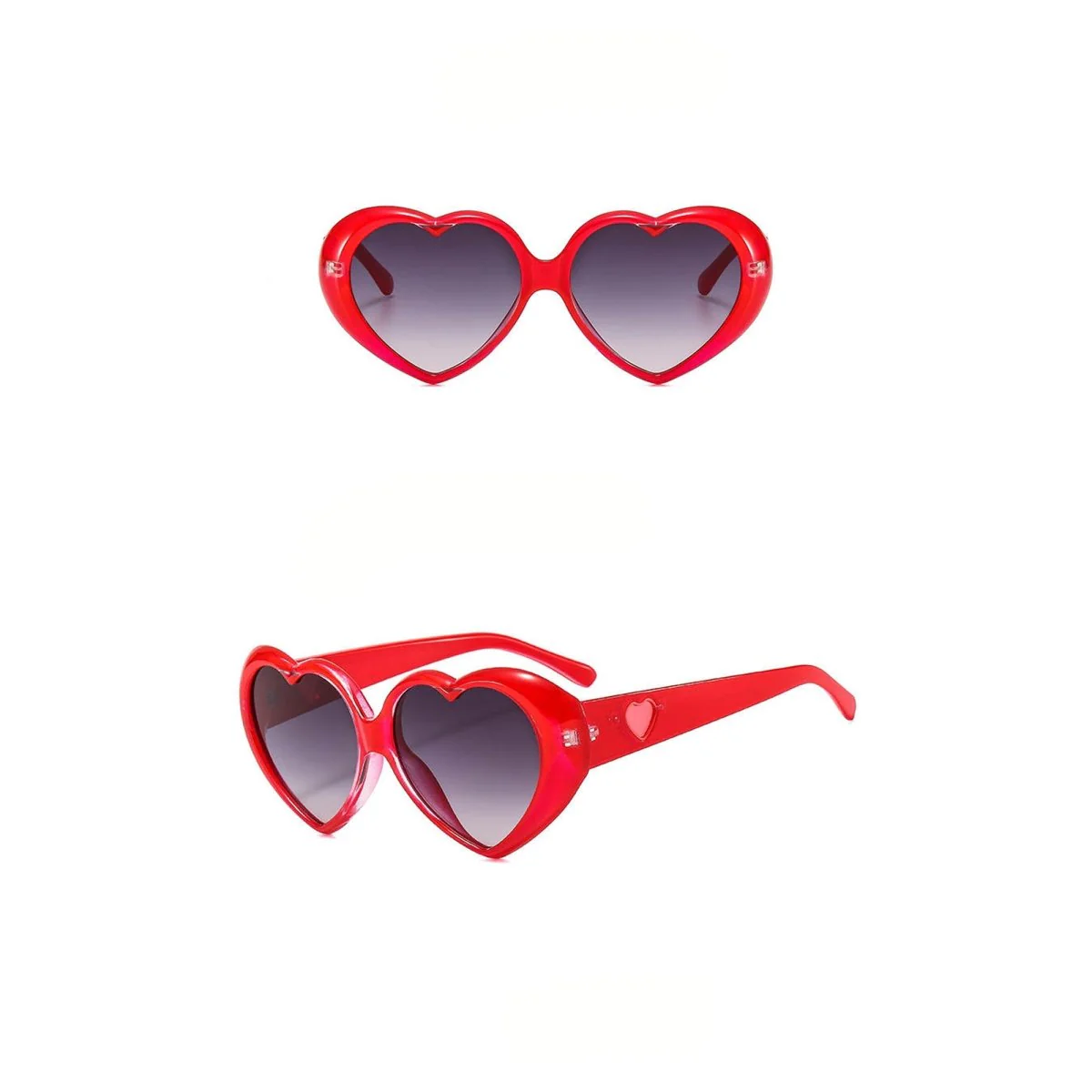 Red Heart Shaped Sunglasses for Adults - Image 2