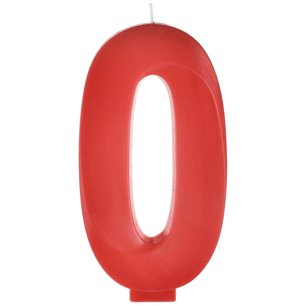 Red Number 0 Birthday Facet Candle, 1 Count
