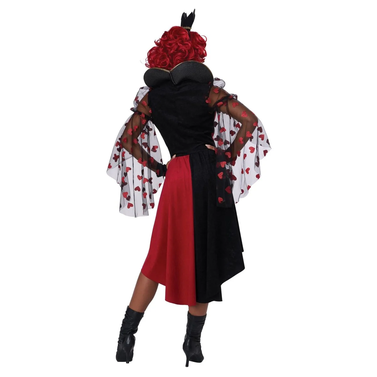 Red Queen Costume for Adults, Red and Black Dress - Image 5