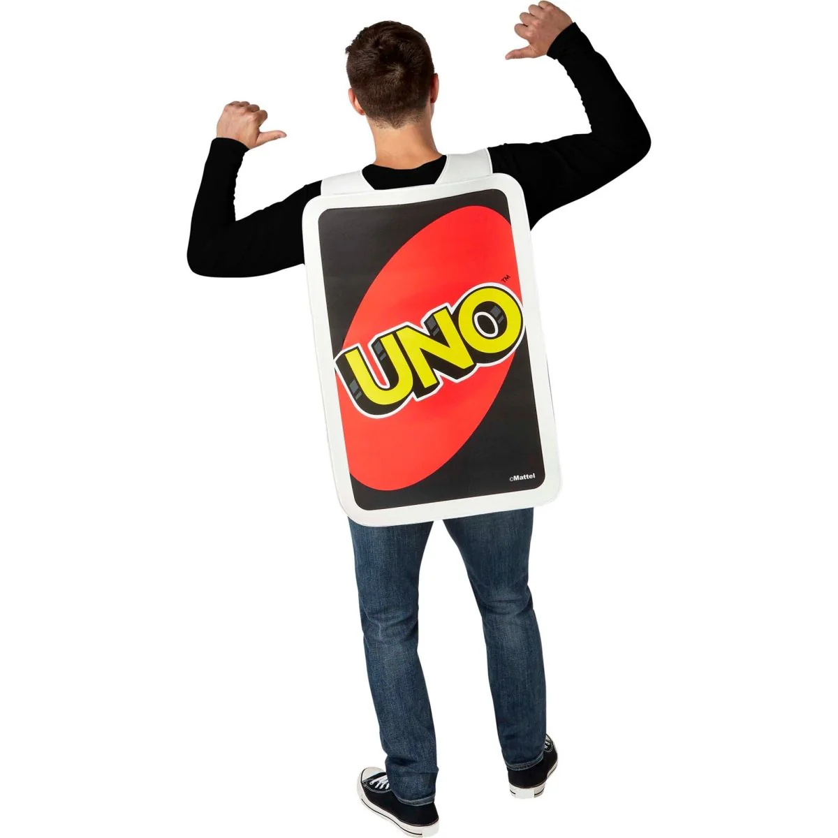 Red Uno Reverse Card Costume for Adults - Image 2