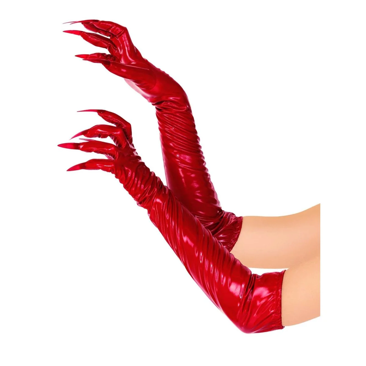 Red Vinyl Claw Gloves for Adults, 1 Count