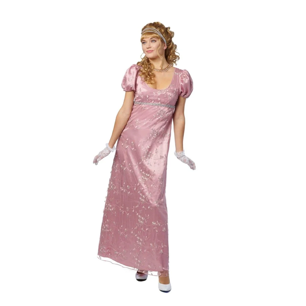 Regency Rose Costume for Adults, Pink Dress