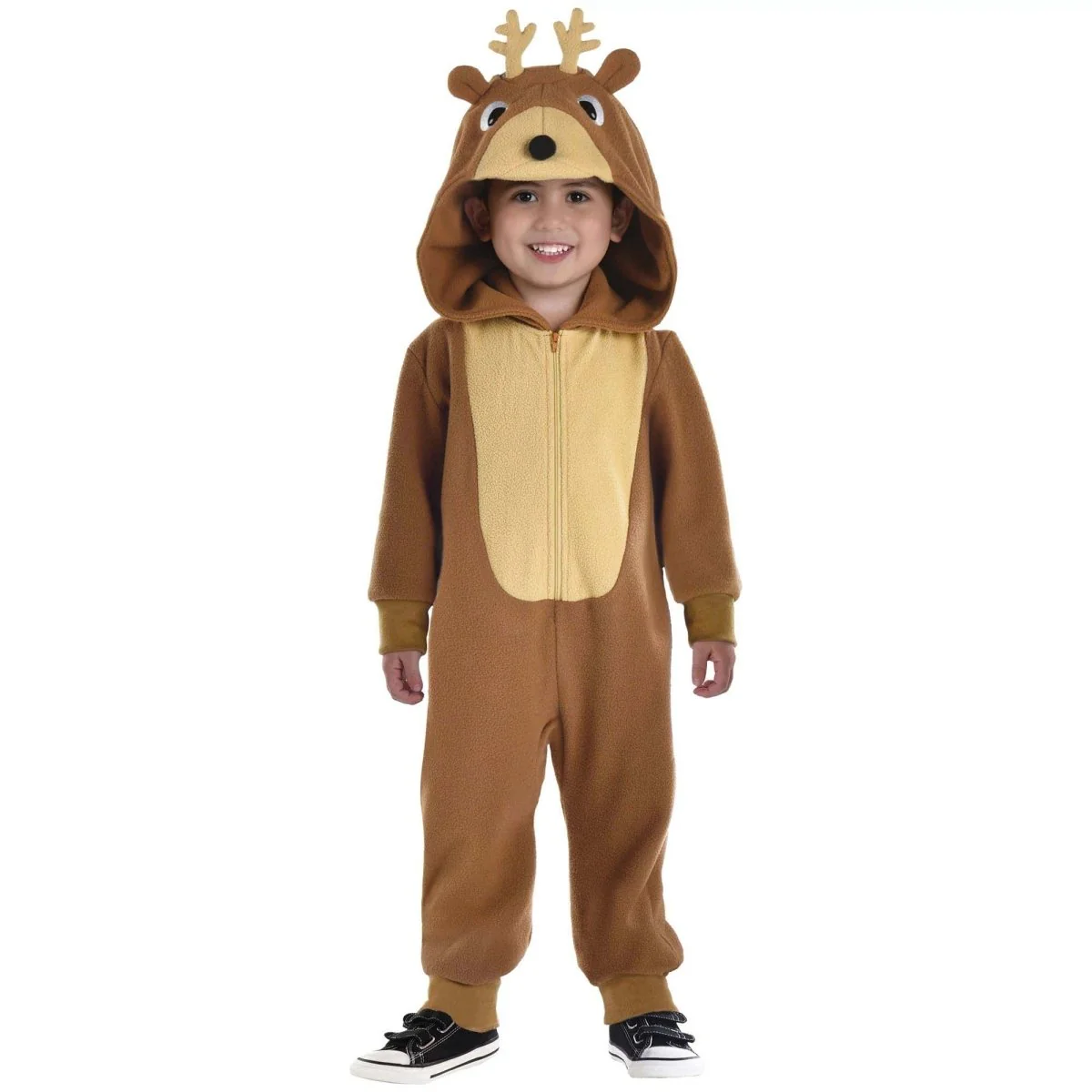 Reindeer Zipster Costume for Toddlers, Brown Onesie