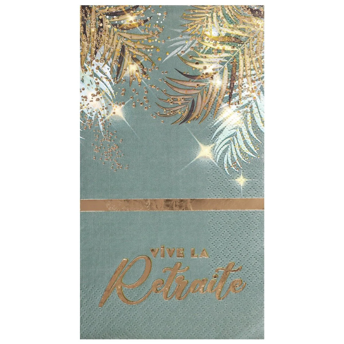 'Retraite Dorée Céladon' Large Lunch Napkins, 12 Count