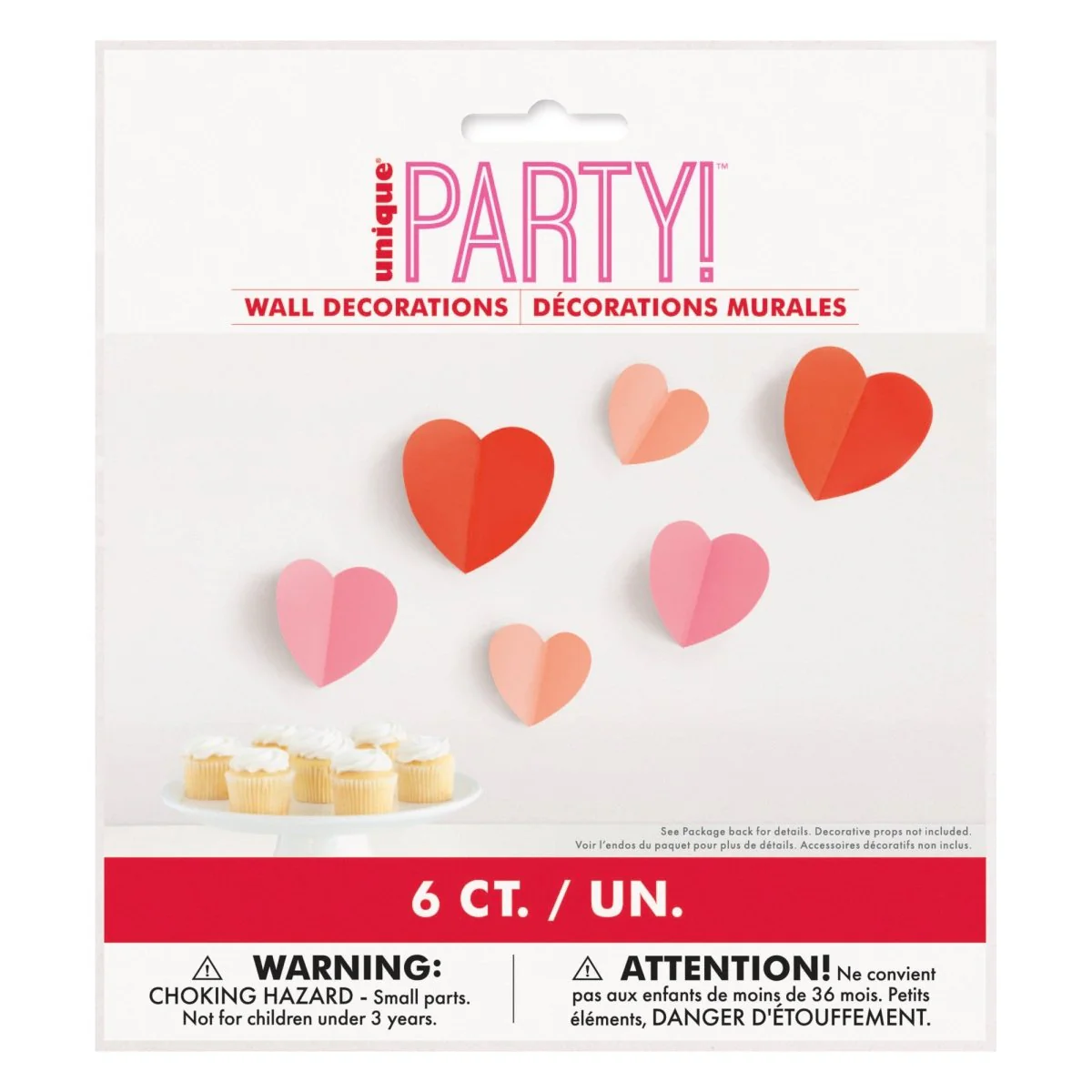 Retro Love Heart Shaped Wall Decoration Kit, 6 Count