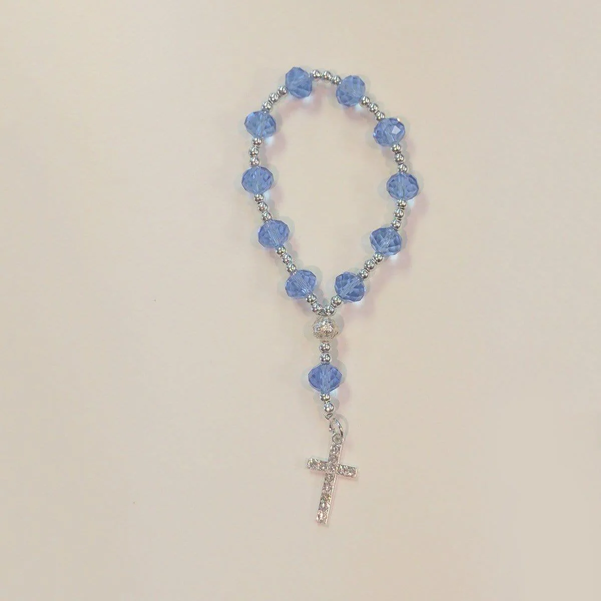 Rhinestone Cross Bracelet - Blue