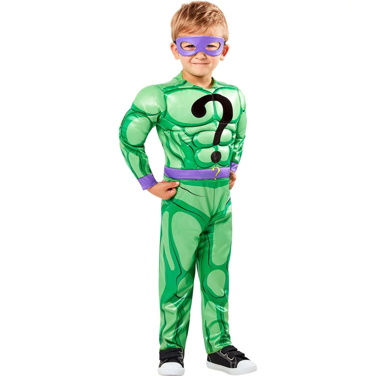 Riddler Costume for Toddlers, Jumpsuit and Eye Mask