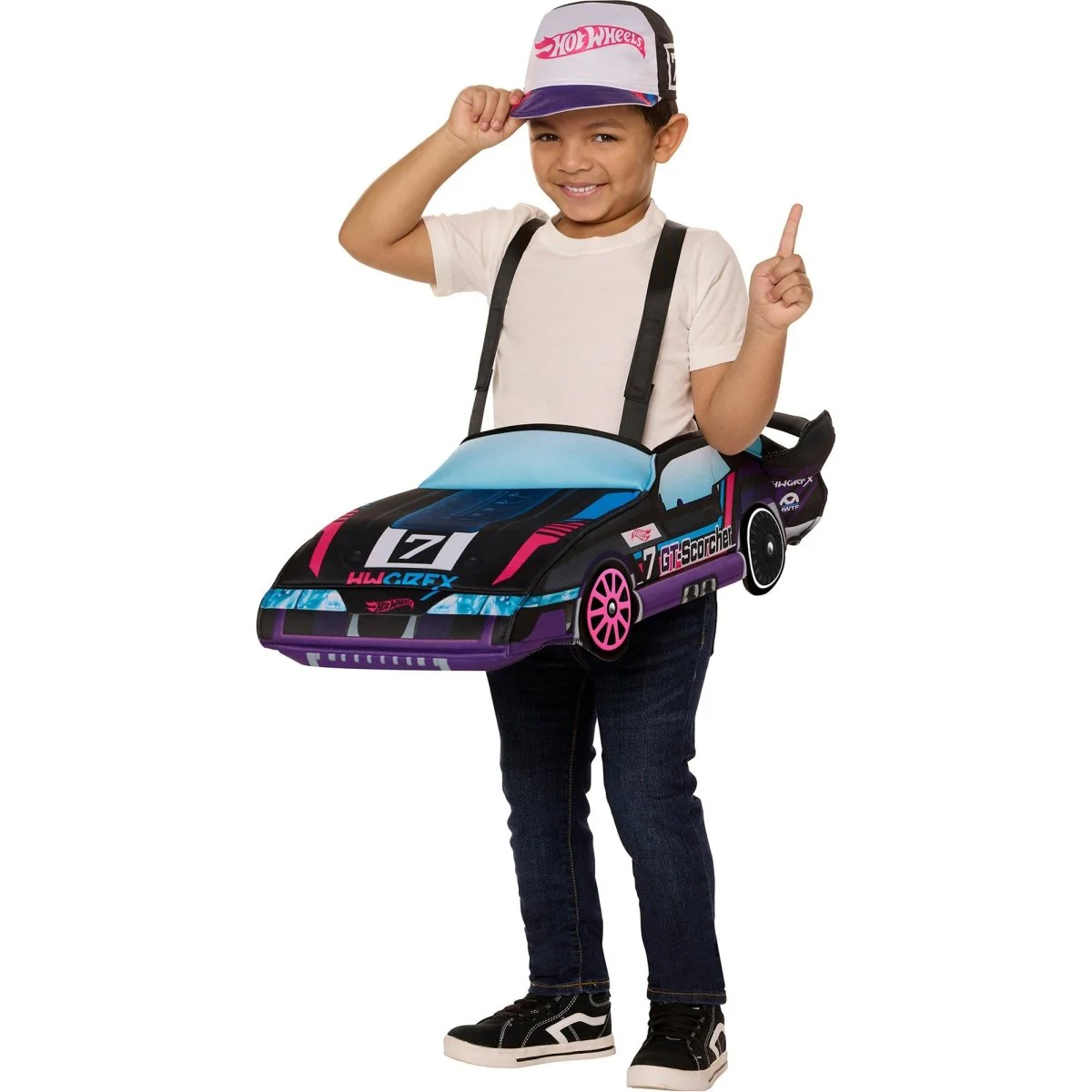 Ride Along GT-Scorcher Costume for Kids, Hot Wheels, Foam Car and Hat