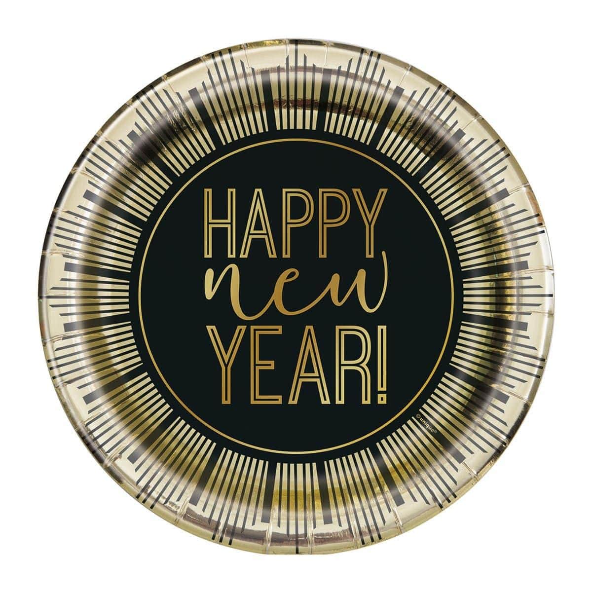Roaring New Year Paper Plates 7 Inches, 8 per Package