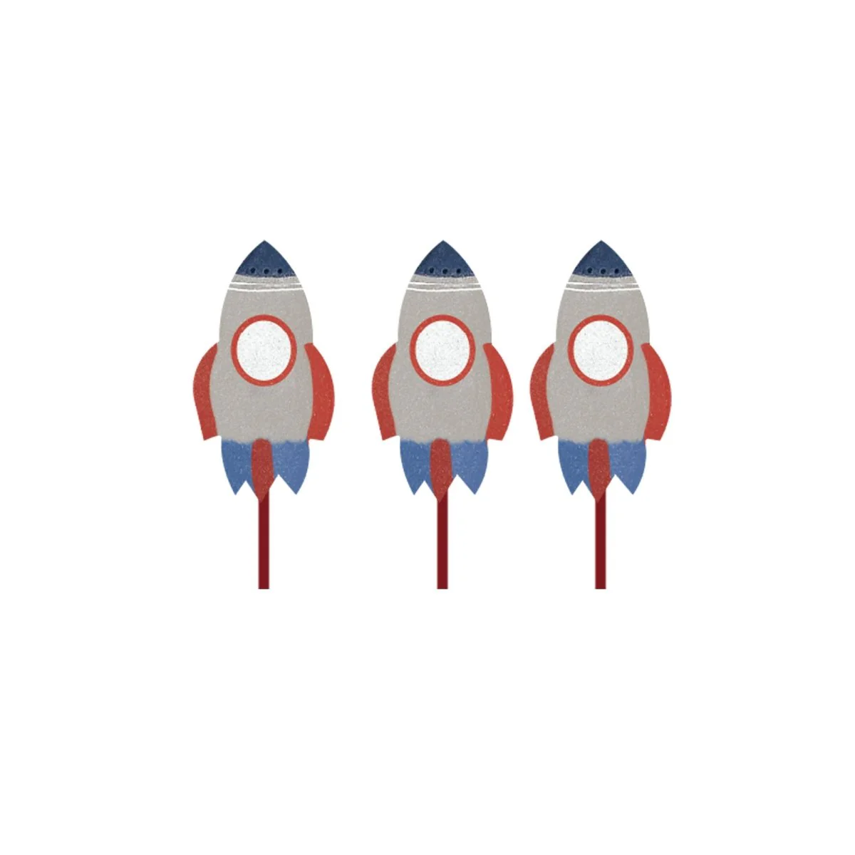 Rocket Blast Birthday Cupcake Toppers, 12 Count