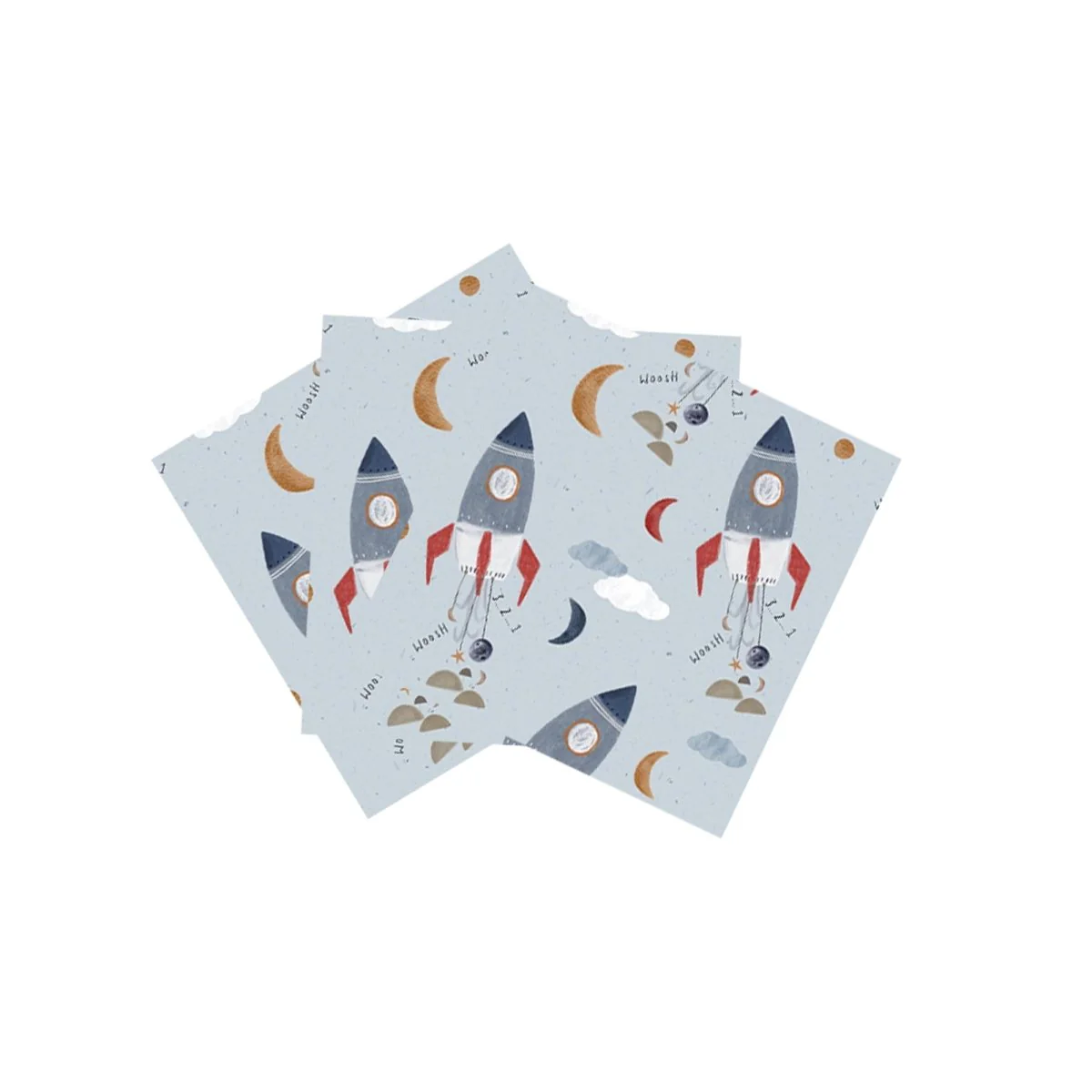 Rocket Blast Birthday Large Lunch Napkins, 16 Count