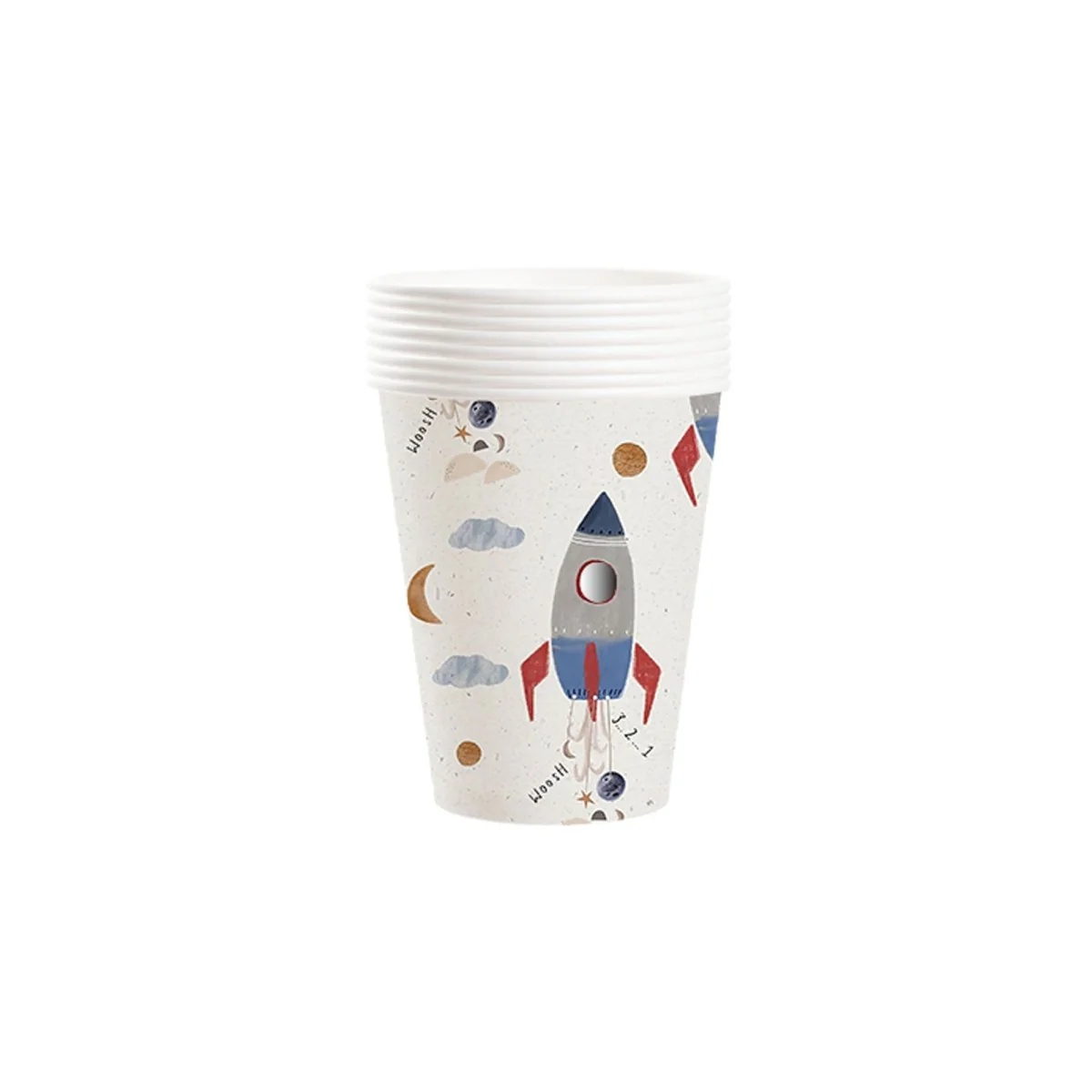 Rocket Blast Birthday Paper Cups, 9 Oz, 8 Count