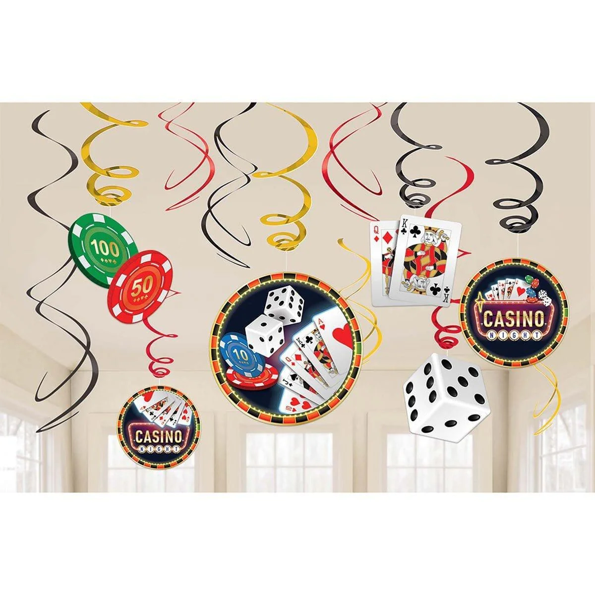 Roll The Dice Swirl Decorations, 12 per Package