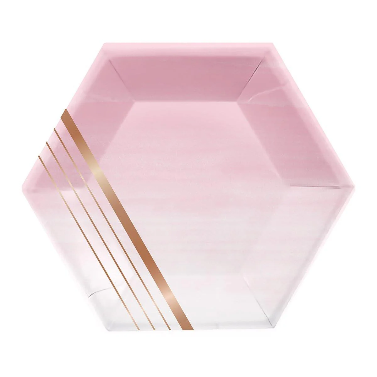 Rosé All Day Striped Paper Plates 8 Inches, 8 per Package