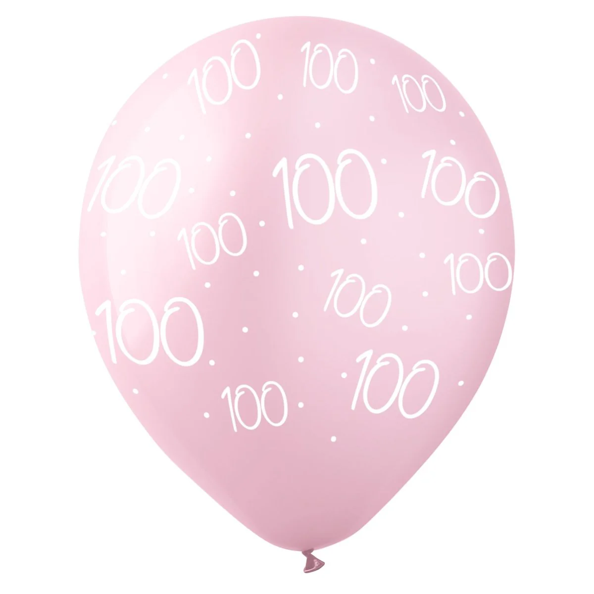 Rosé Celebration 100th Birthday Pearl Pink Latex Balloons, 12 Inches, 12 Count