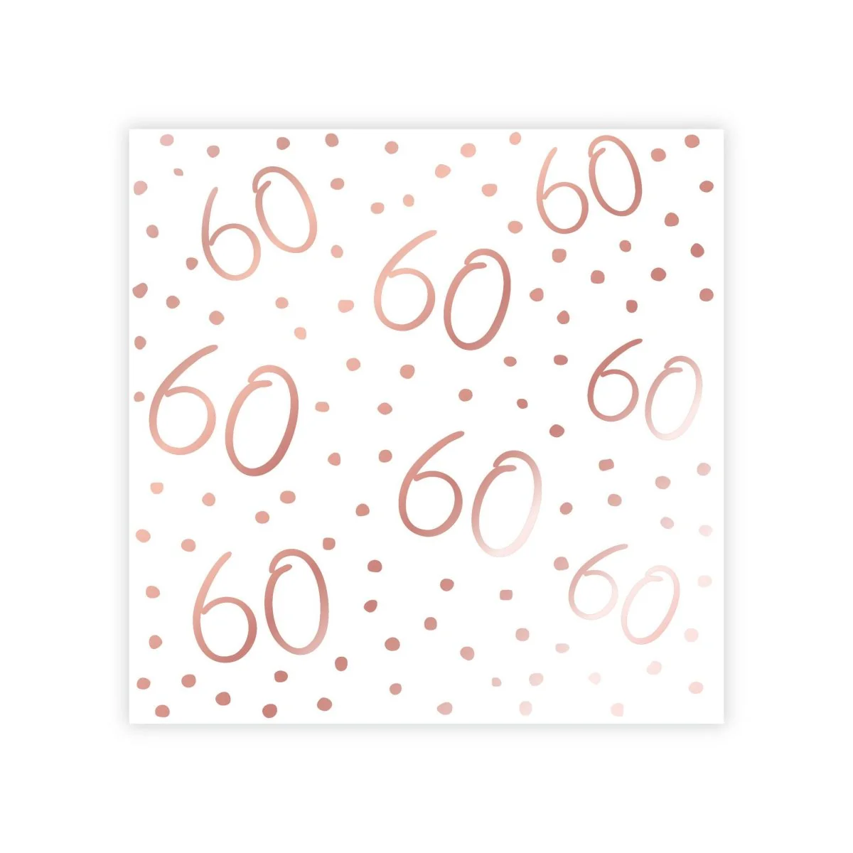 Rosé Celebration 60th Birthday Small Beverage Napkins, 16 Count