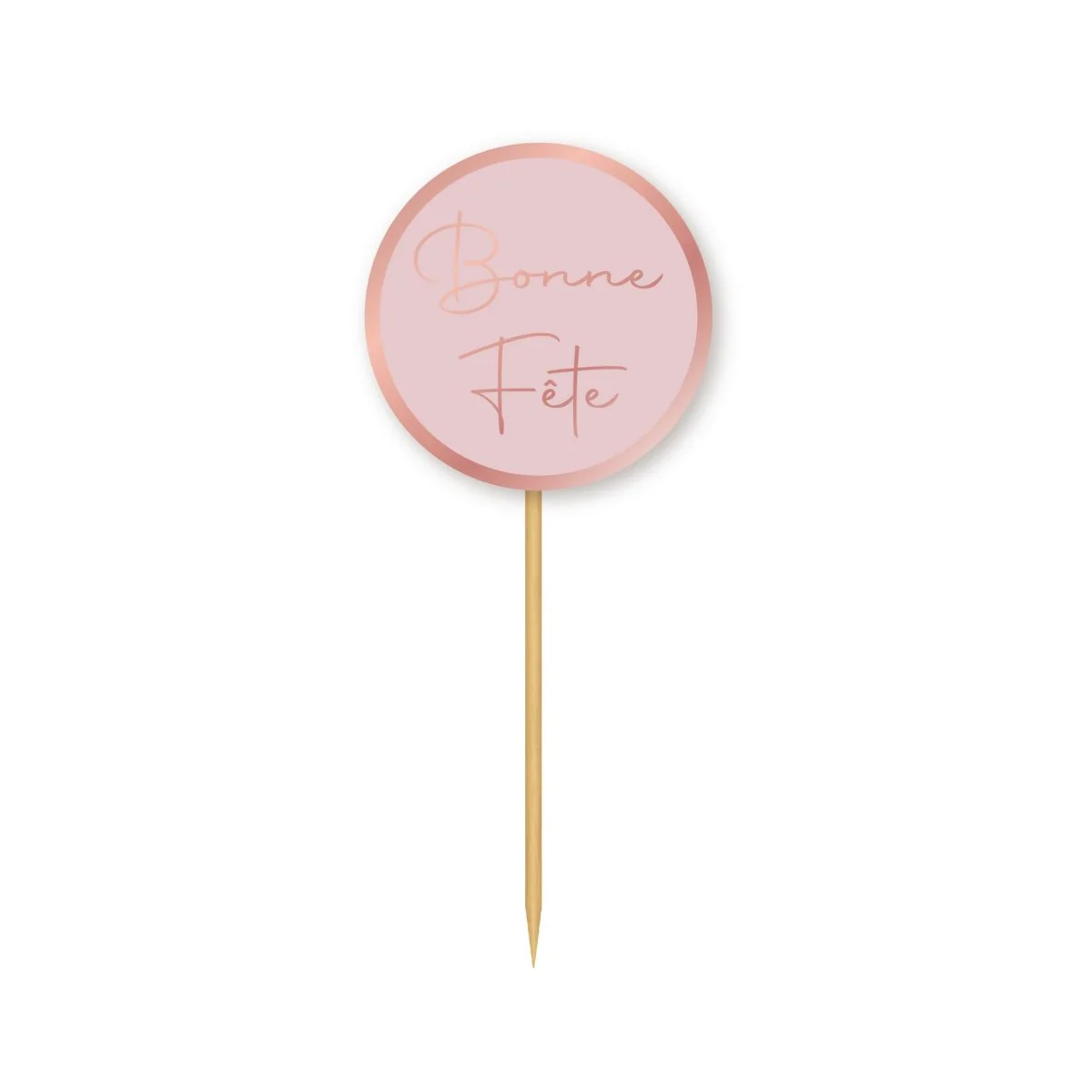 Rosé Celebration Bonne Fête Cupcake Toppers, 12 Count