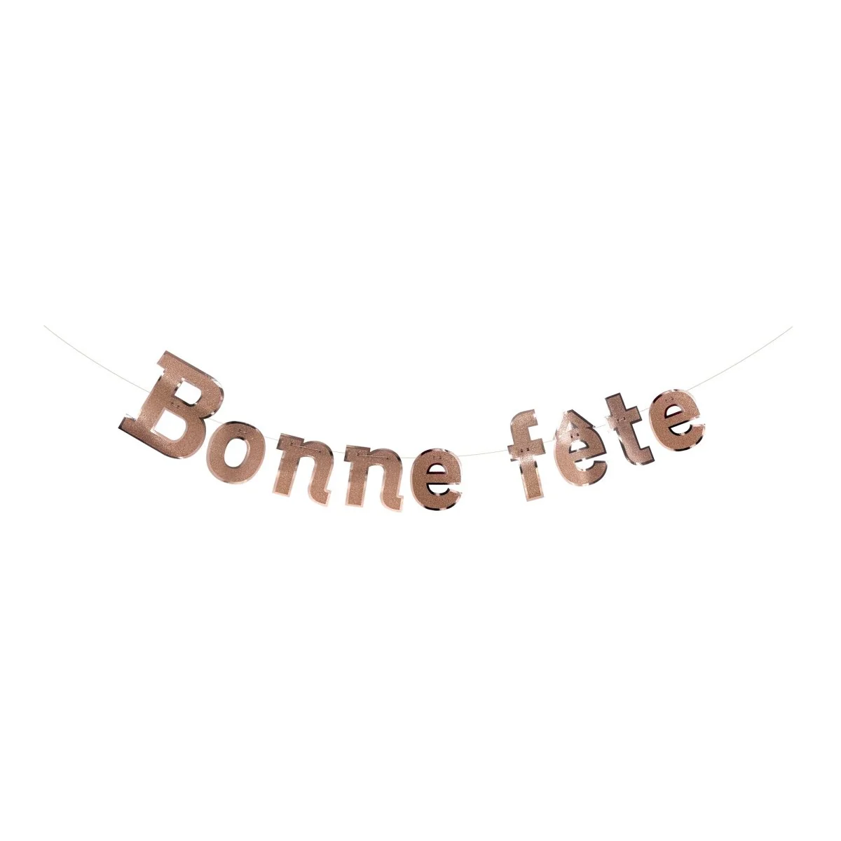Rose Gold "Bonne Fête" Diamond Letter Banner, 94 Inches, 1 Count