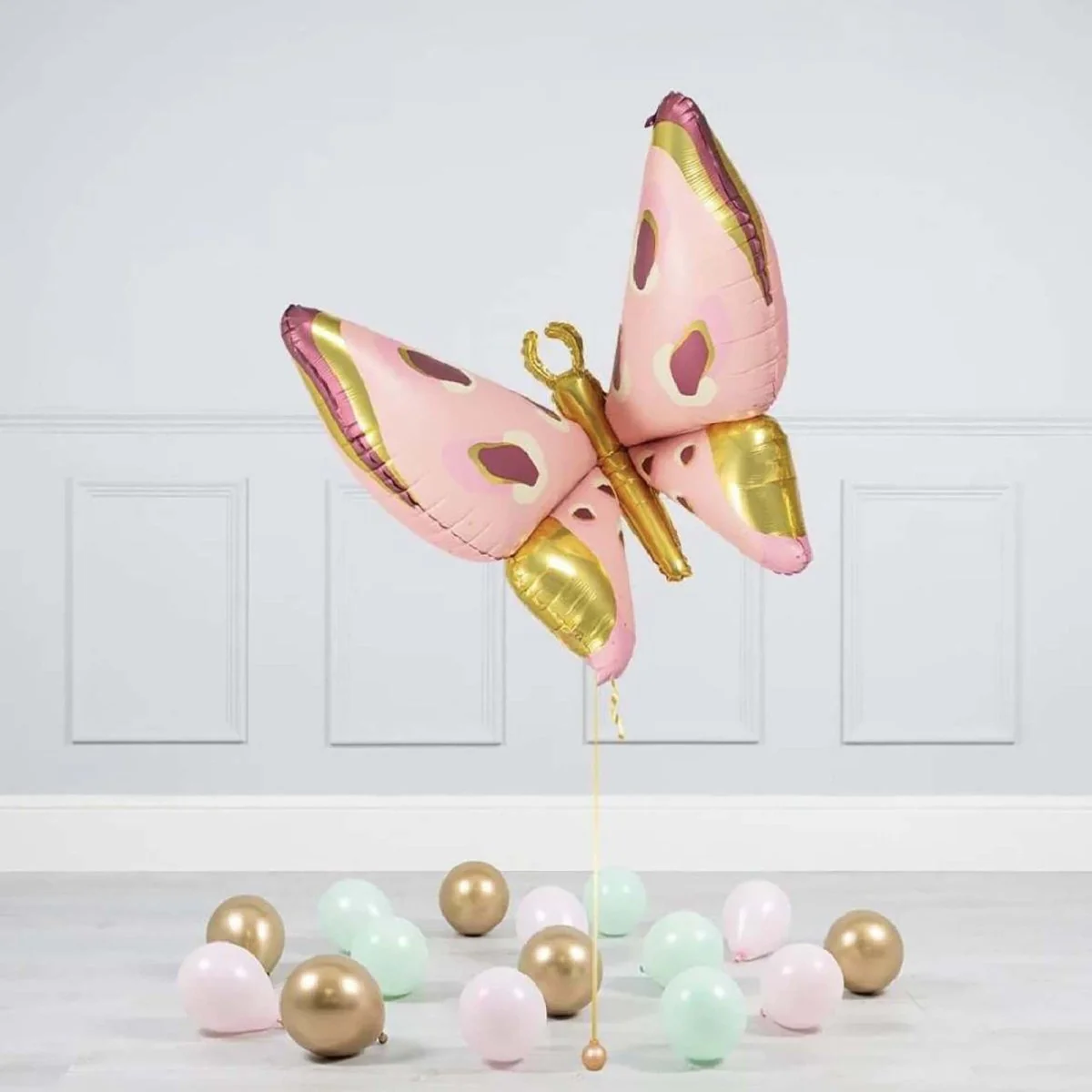Rose Gold Deluxe Butterfly Wings Supershape Balloon, 1 Count - Image 3