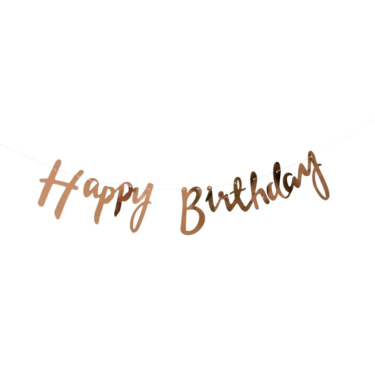 Rose Gold Happy Birthday Foil Letter Banner, 94 Inches, 1 Count