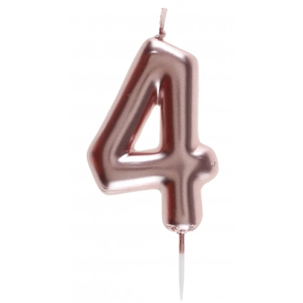 Rose Gold Number 4 Birthday Candle, 1 Count