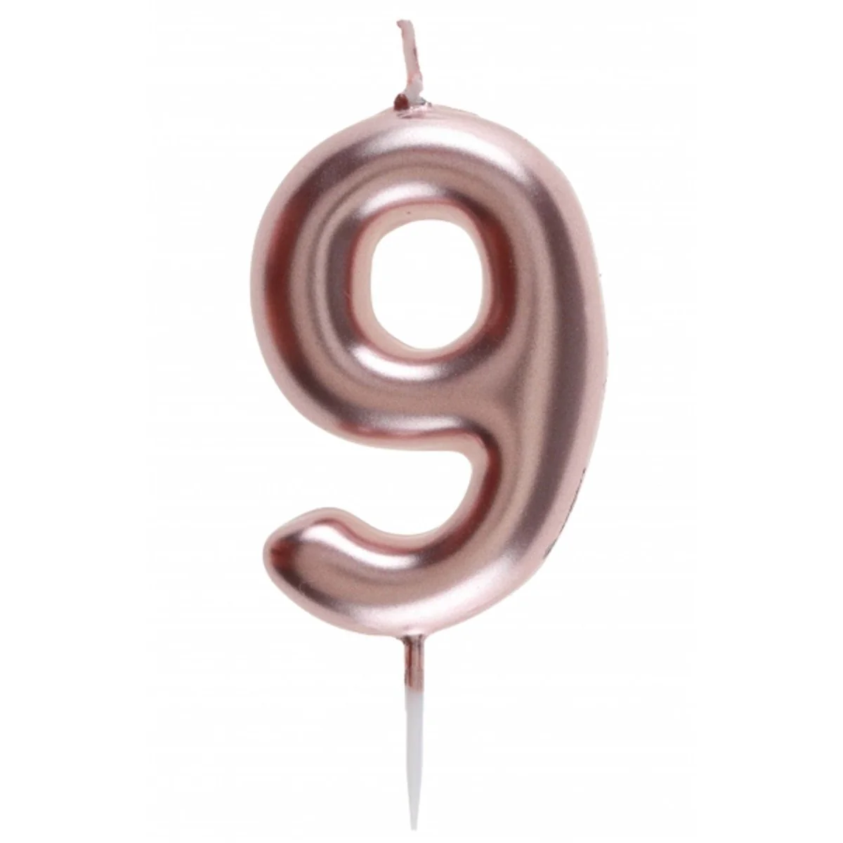 Rose Gold Number 9 Birthday Candle, 1 Count