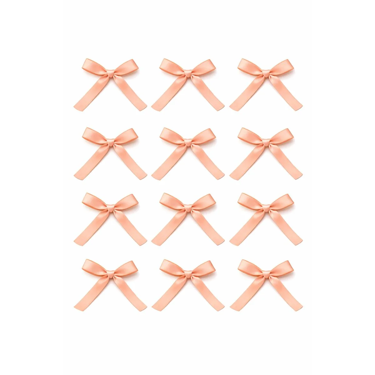Rose Gold Satin Decorative Bows, 3.5 Inches, 12 Count - Image 2