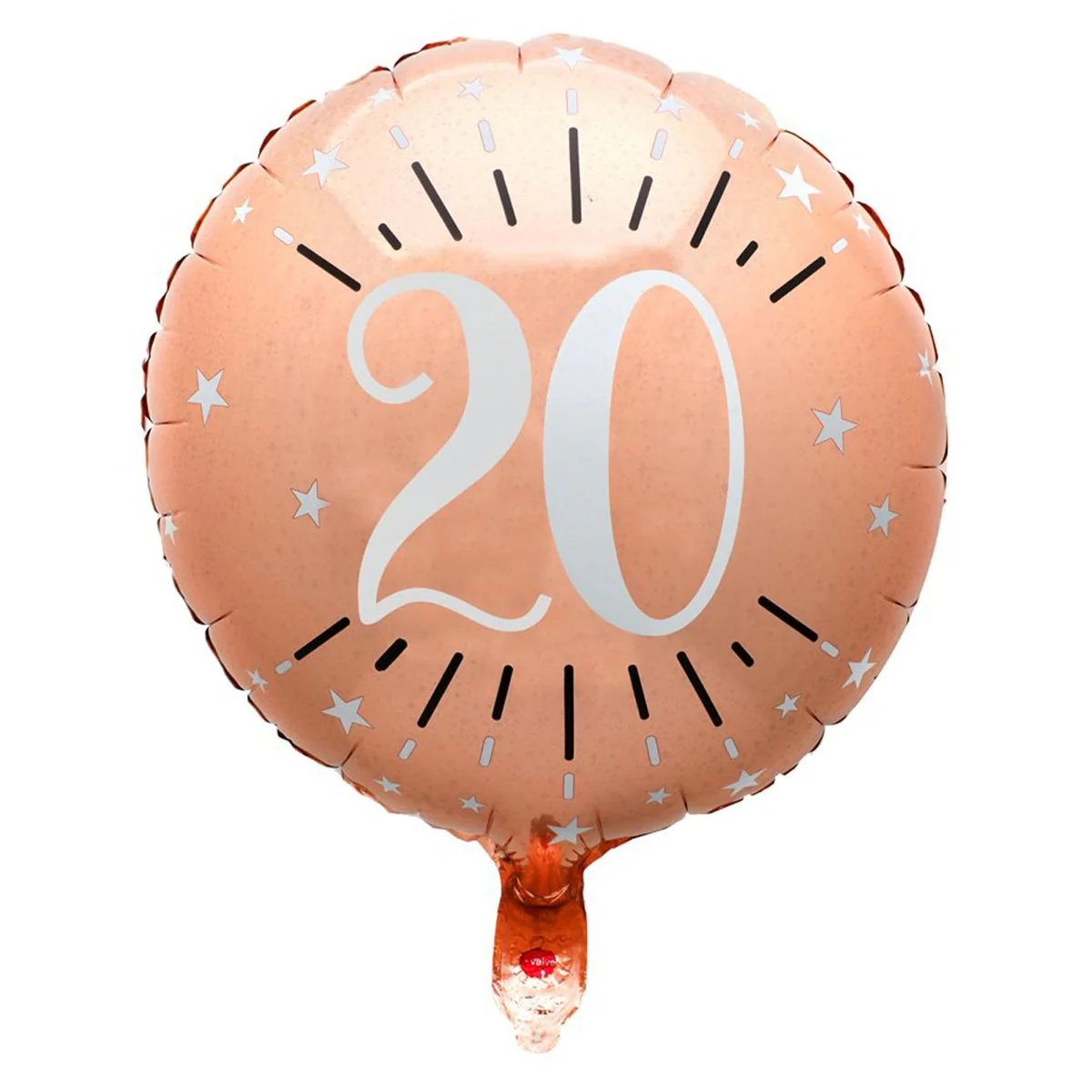 Rose Gold Trendy Age 20th Birthday Foil Balloon, 18 Inches, 1 Count