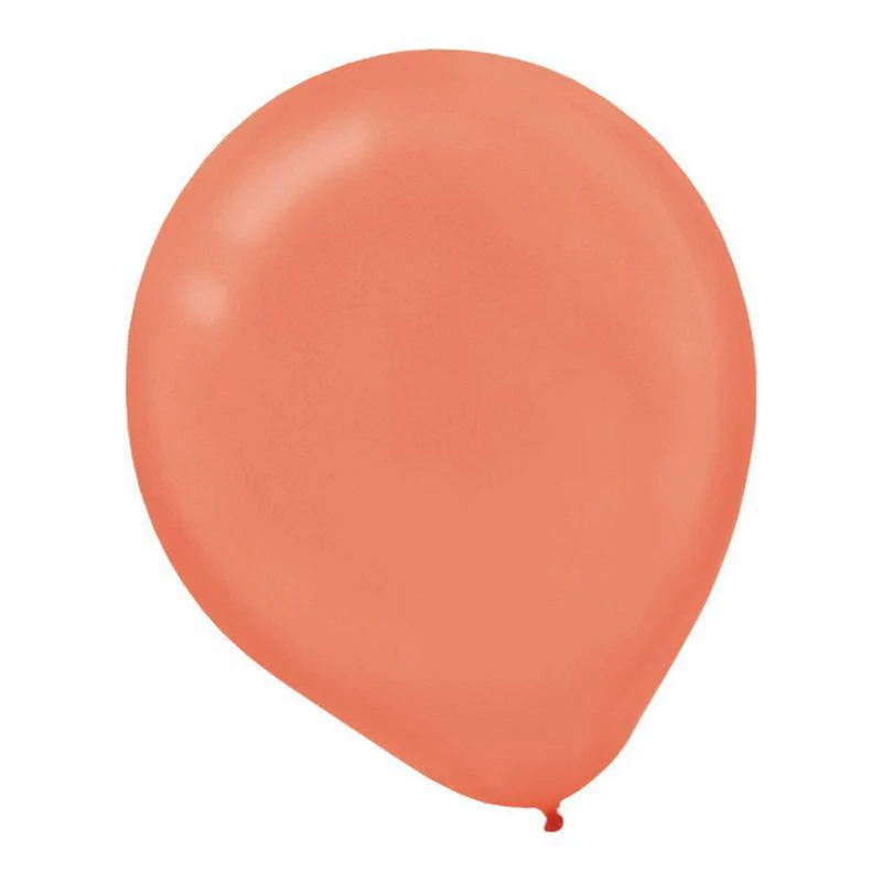 Round Rose Gold Latex Balloons, 24 Inches, 4 Count