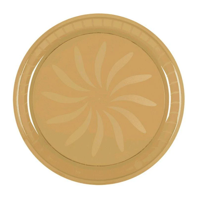 Round Plastic Platter - Gold