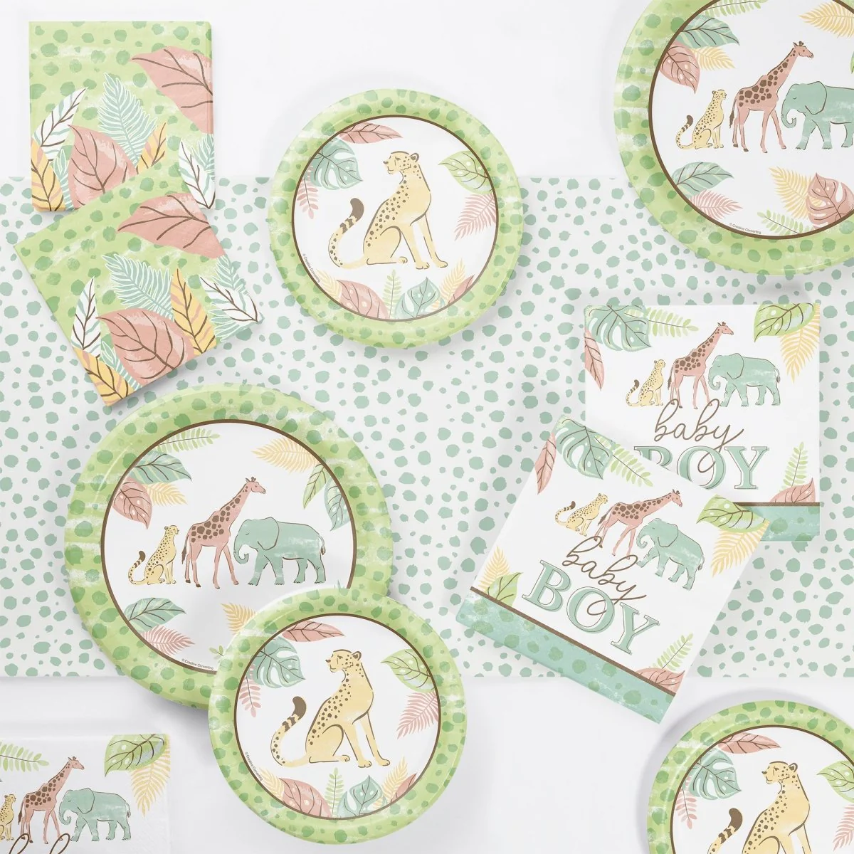 Safari Baby Boy Large Lunch Napkins, 16 Count - Image 2