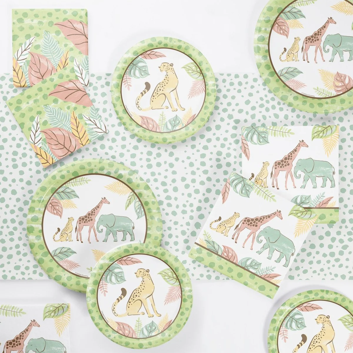 Safari Baby Rectangular Paper Table Cover, 54 x 96 Inches, 1 Count - Image 2
