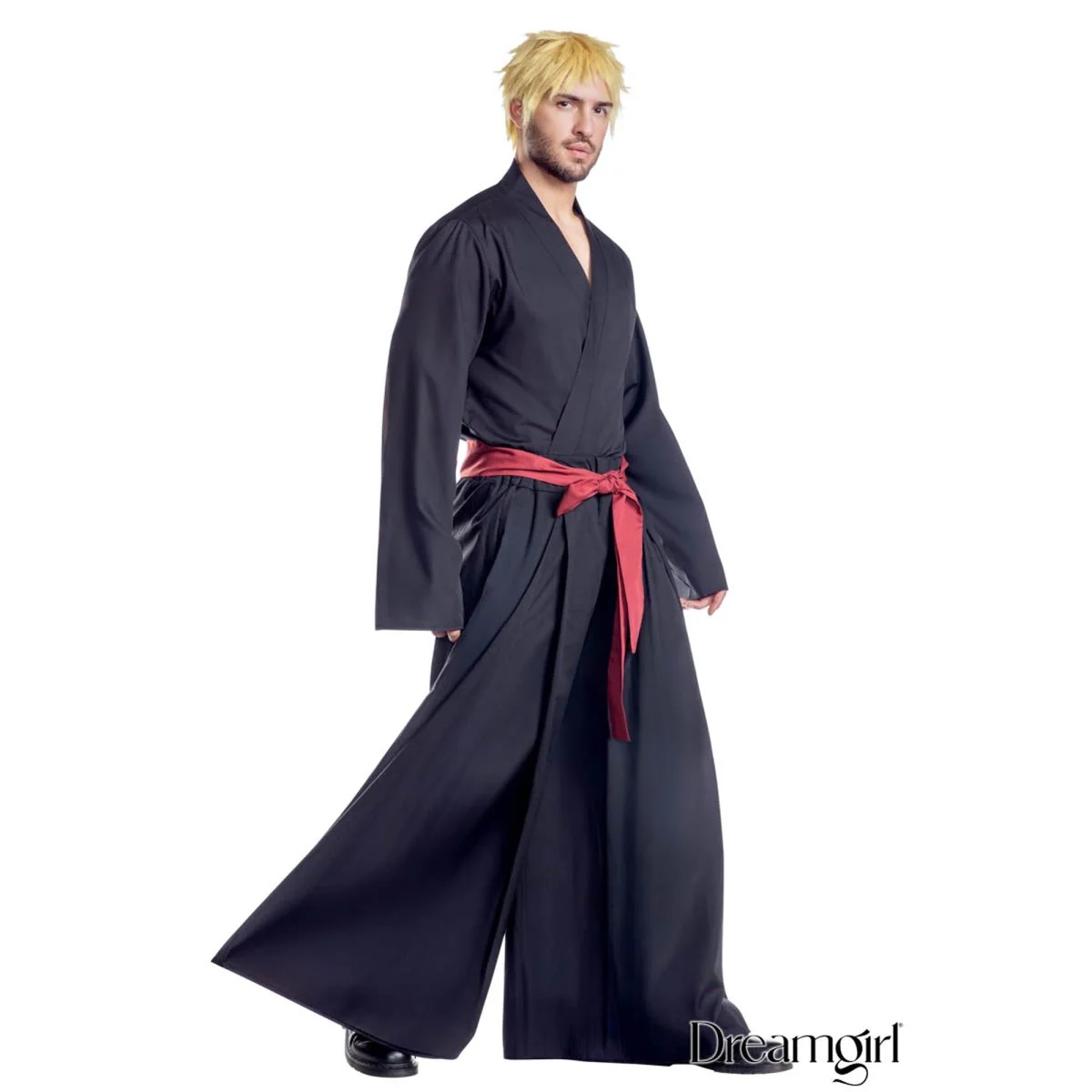 Samurai Costume for Adults, Black Shirt and Pants - Image 3