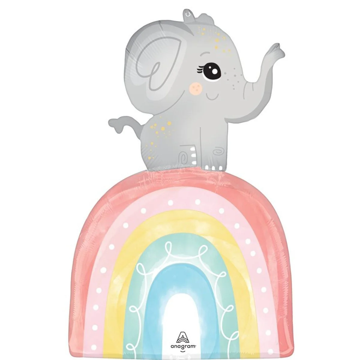 Satin Baby Elephant Supershape Foil Balloon, 28 Inches, 1 Count