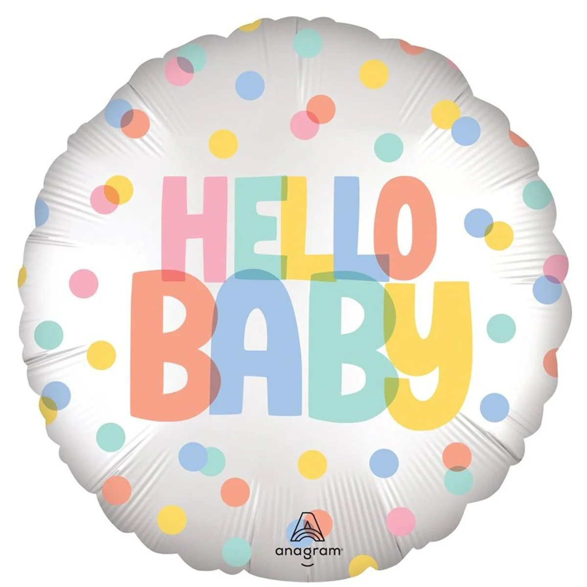 Satin Baby Modern Round Foil Balloon, 18 Inches, 1 Count
