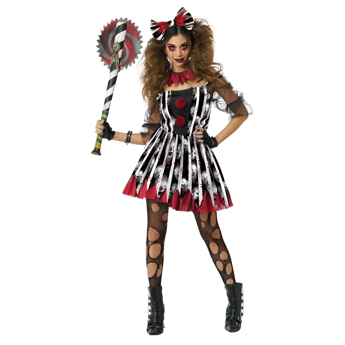 Savage Clown Costume for Adults, Bloody Dress
