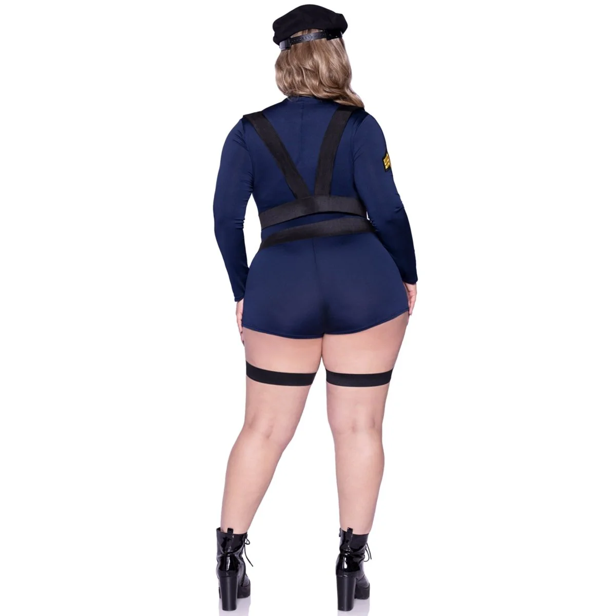 Sexy Cop Plus Size Costume for Adults, Blue Romper - Image 3