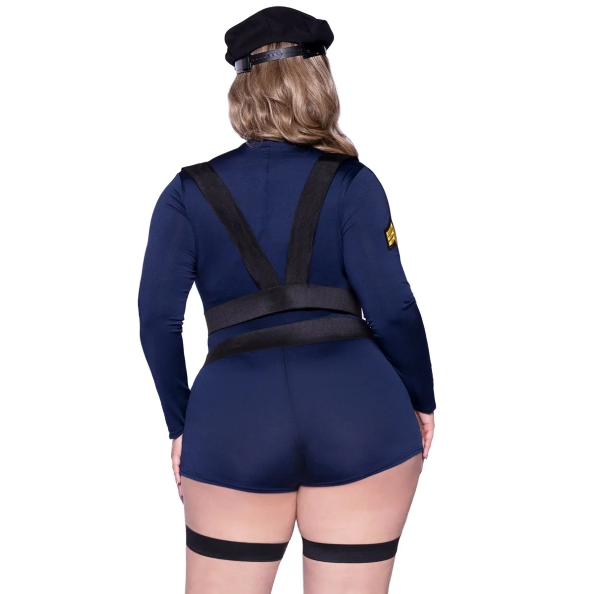 Sexy Cop Plus Size Costume for Adults, Blue Romper - Image 4