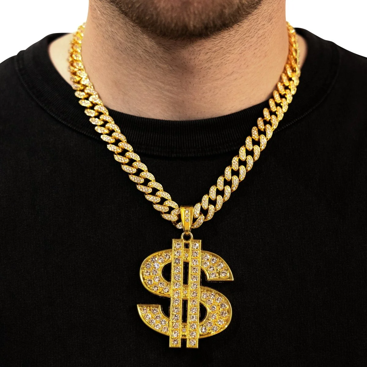 Short Chain with Dollar Sign Pendant, 20 Inches, 1 Count