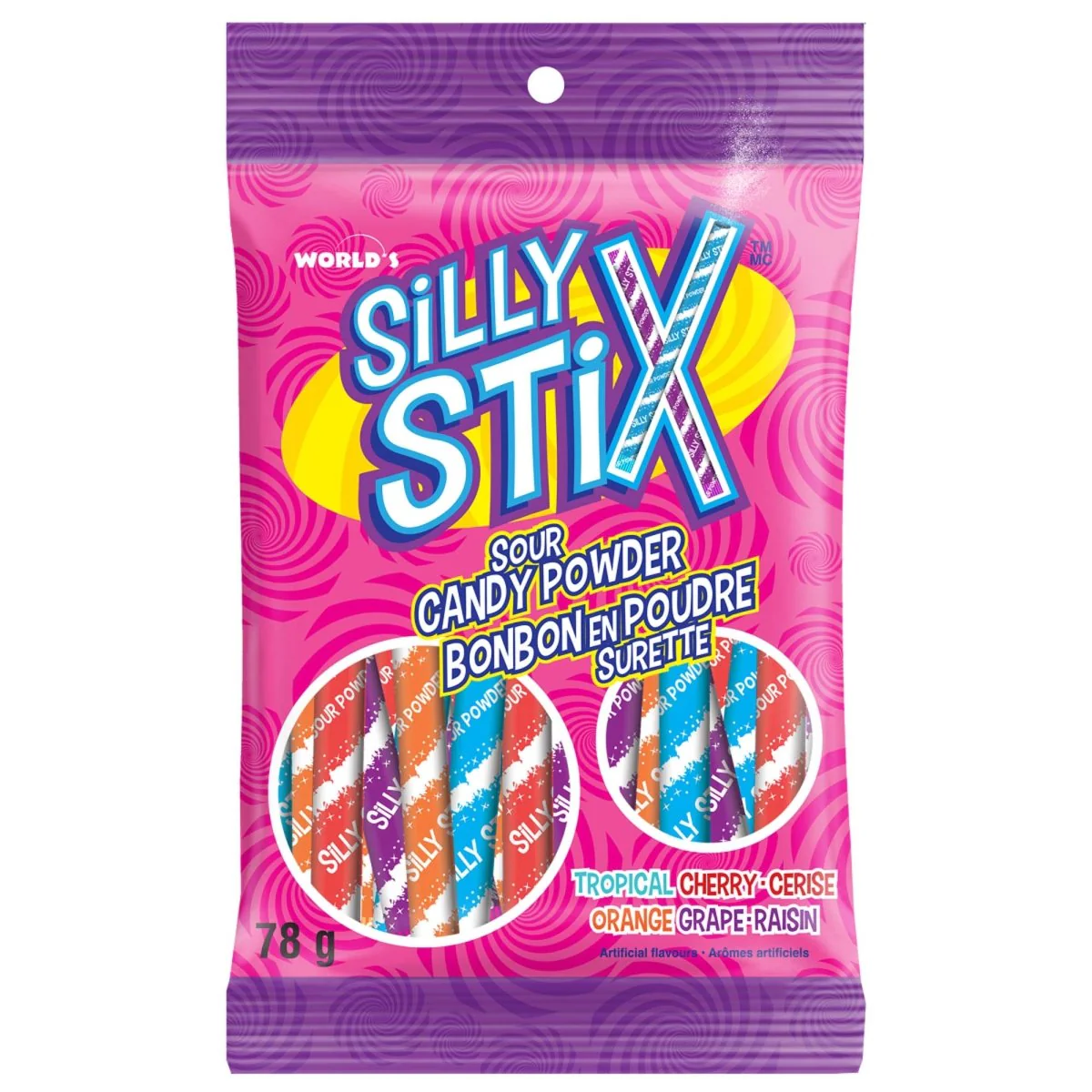 Silly Stix Sour Candy Straws, 78 g, 1 Count