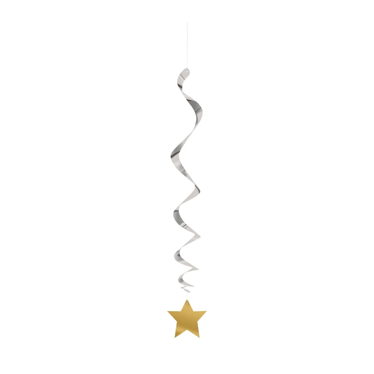 Silver and Gold Hanging Star Swirl Decorations, 26 Inches, 3 Count - Image 2